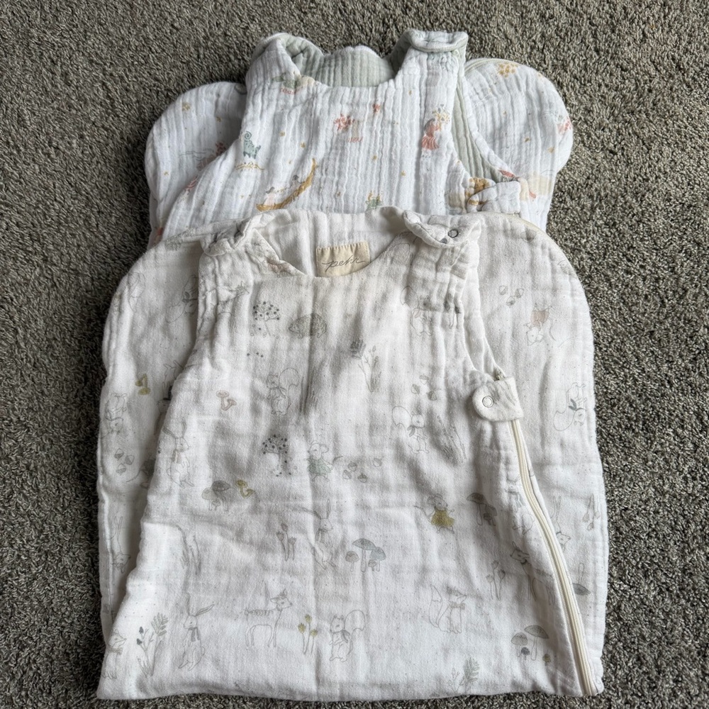 SET OF 2 Pehr 9-18M Baby Muslin Sleep Sacks